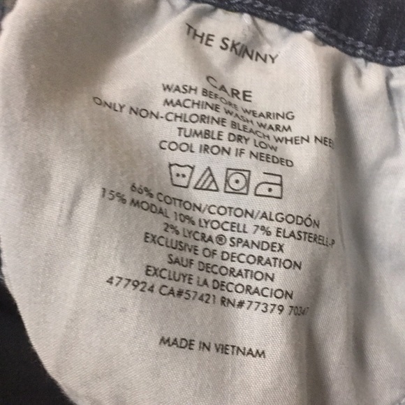 Embroidered Hem Performance Stretch Skinny Jeans ,size-14. - Picture 7 of 9